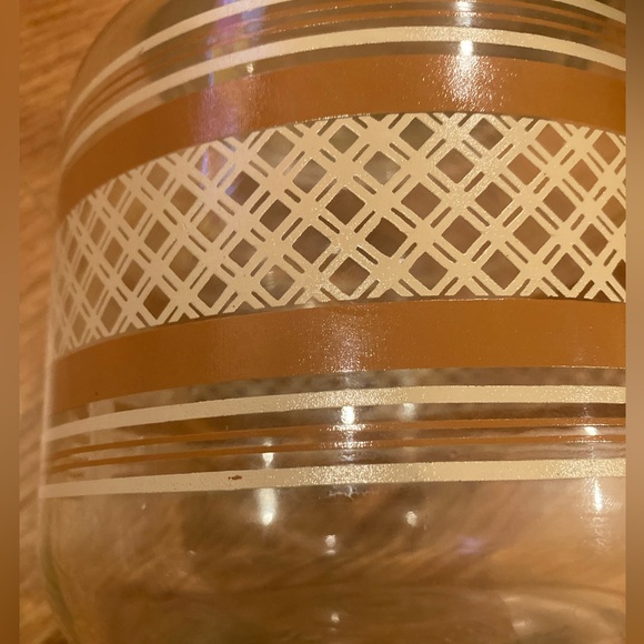 Vintage 1950’s GAC Glass Canister with Stripes Lattice patterns A-65 - Picture 3 of 7